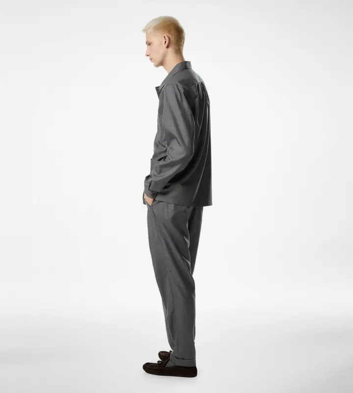 YARN DYED SILK LIGHT PANT MID GREY MELANGE online